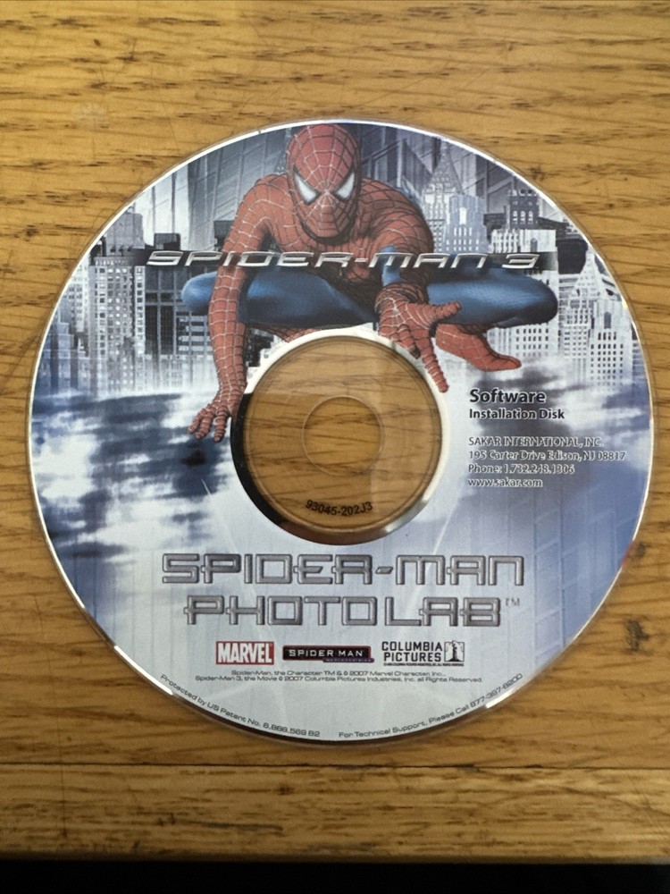 Spiderman Photolab Software installation disk CD
