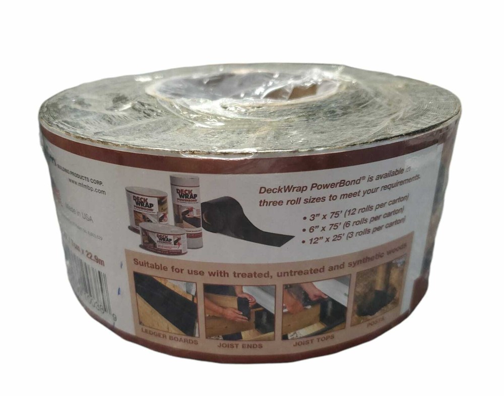 DECKWRAP POWERBOND 3"X75' SELF ADHERING PROTECTIVE WRAP