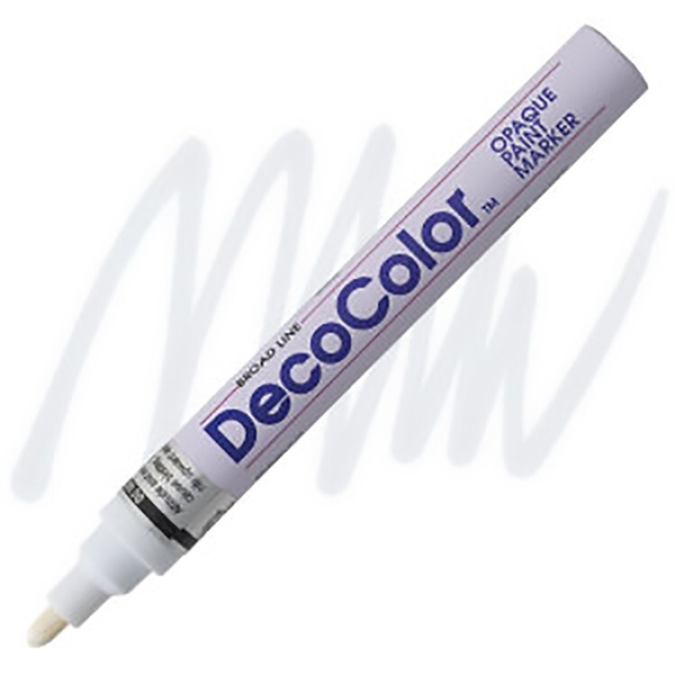 DecoColor, Paint Marker, White Ink, Broad Point, Opaque Marker, Permanent, Gloss