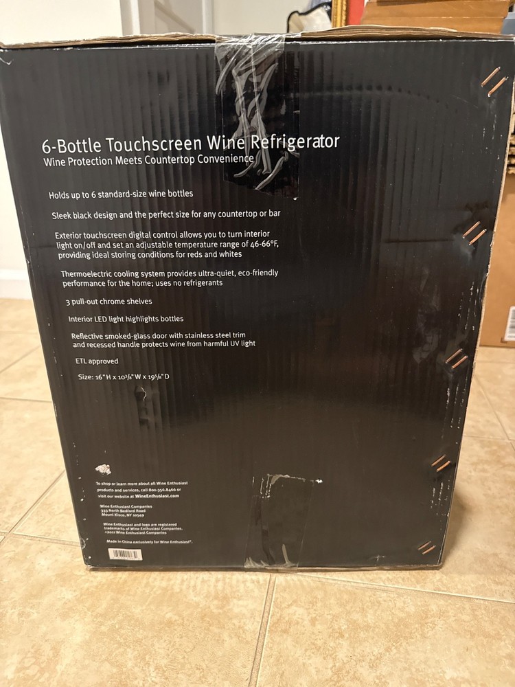 Wine Enthusiast 6-Bottle Wine Cooler with Touch Screen Interface