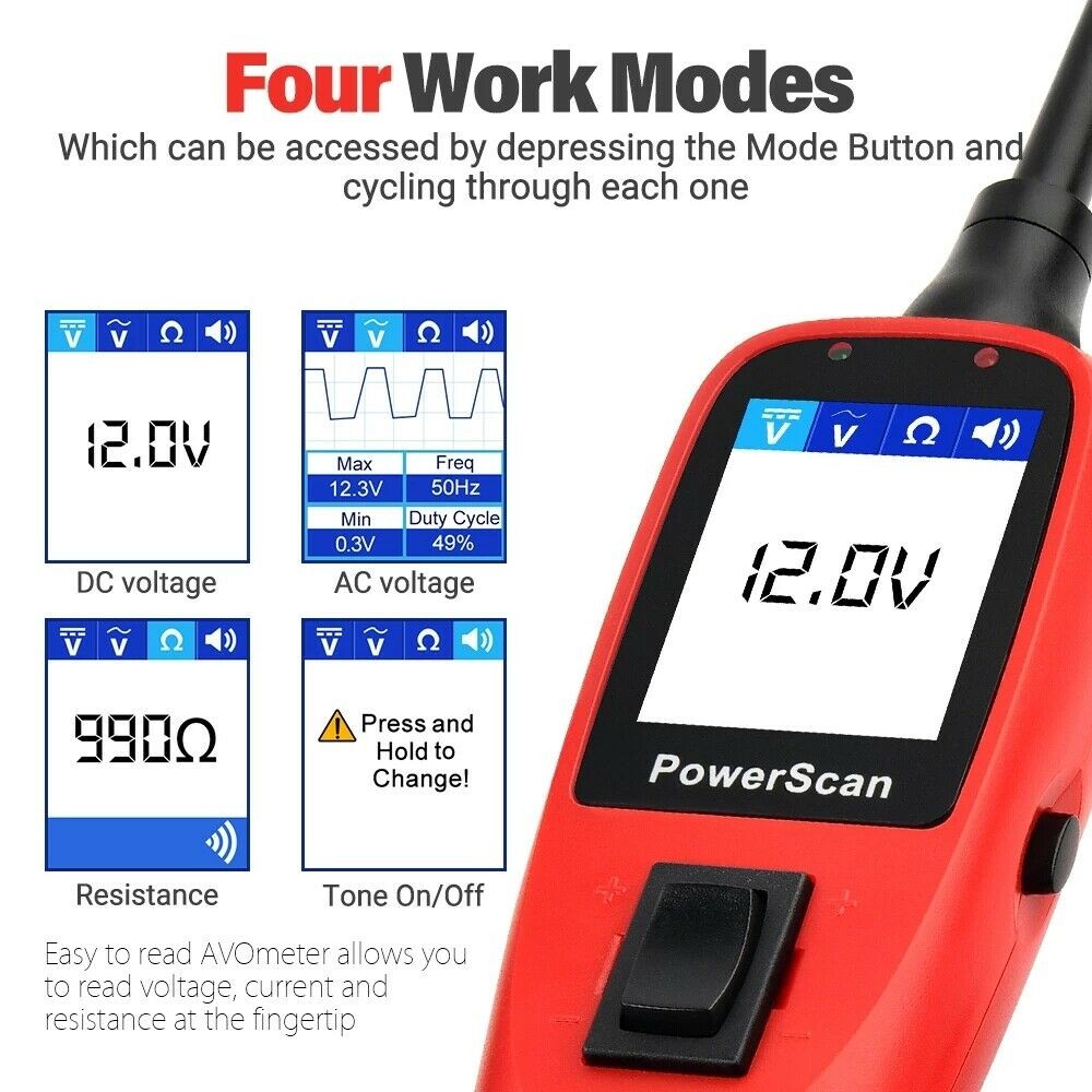 Autel PowerScan PS100 Electrical System Diagnostic Circuit Circuit Probe 12V 24V