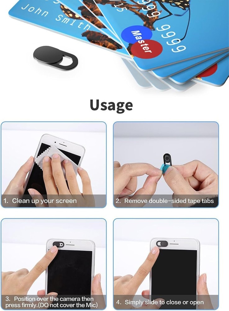 Ultra Slim 8 Pack Camera Privacy Shields for Windows Mac Android