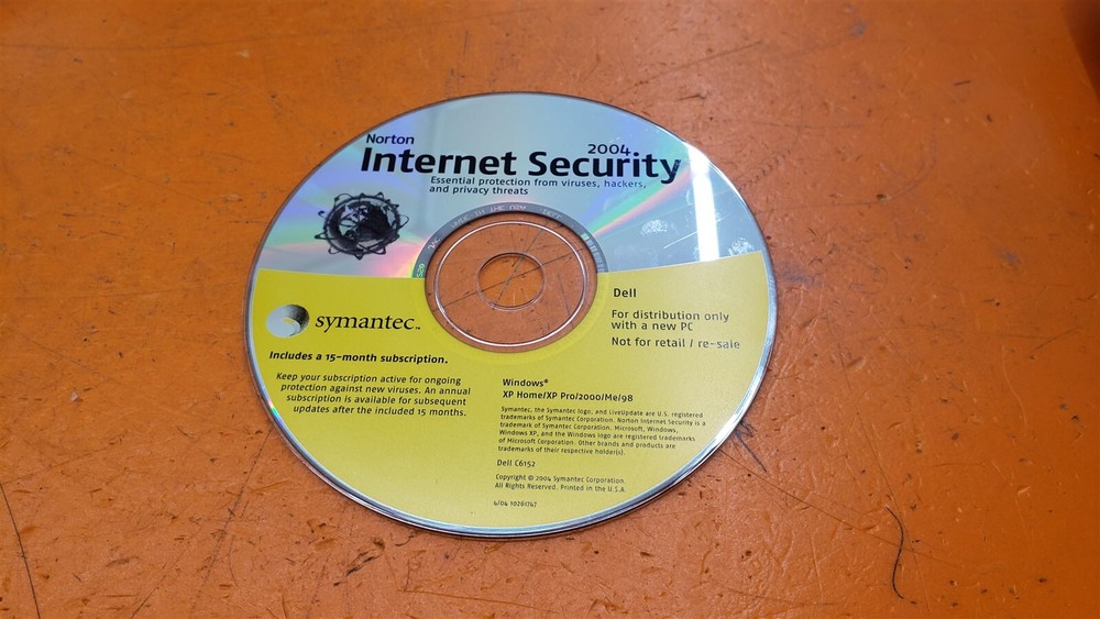 ⭐️⭐️⭐️⭐️⭐️ Norton Internet Security 2004 Dell Disc Only