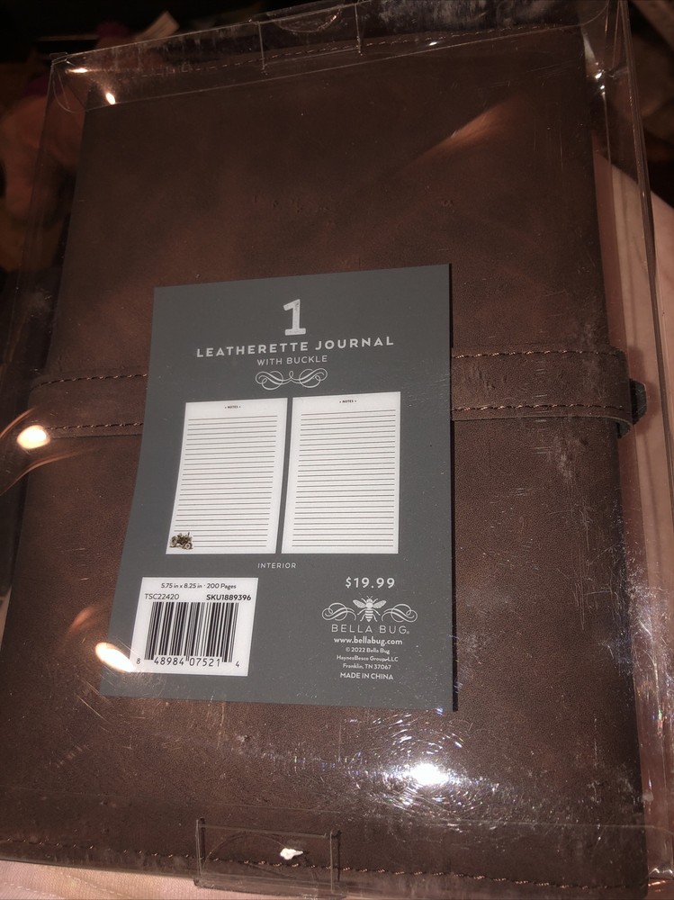 bella bug leatherette journal w/ buckle