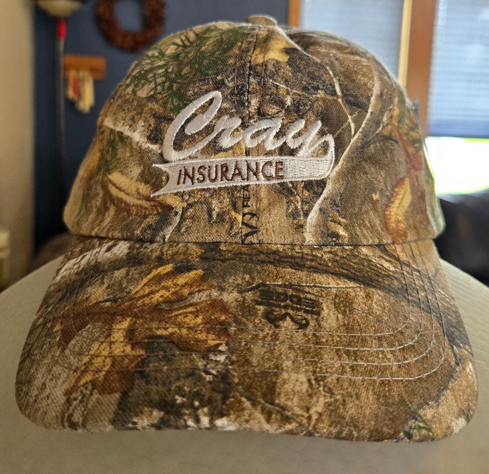 Realtree Edge Camouflage Cap Hat Hook & Loop Back Strap Embroidered Ad Logos NWT
