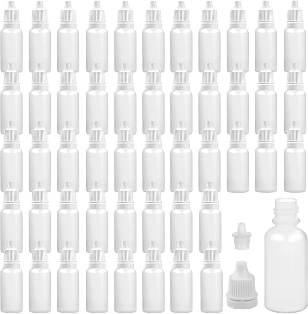 50 Pack 15ml Plastic Dropper Bottle Empty Eye Dropper Bottles Squeezable Liquid