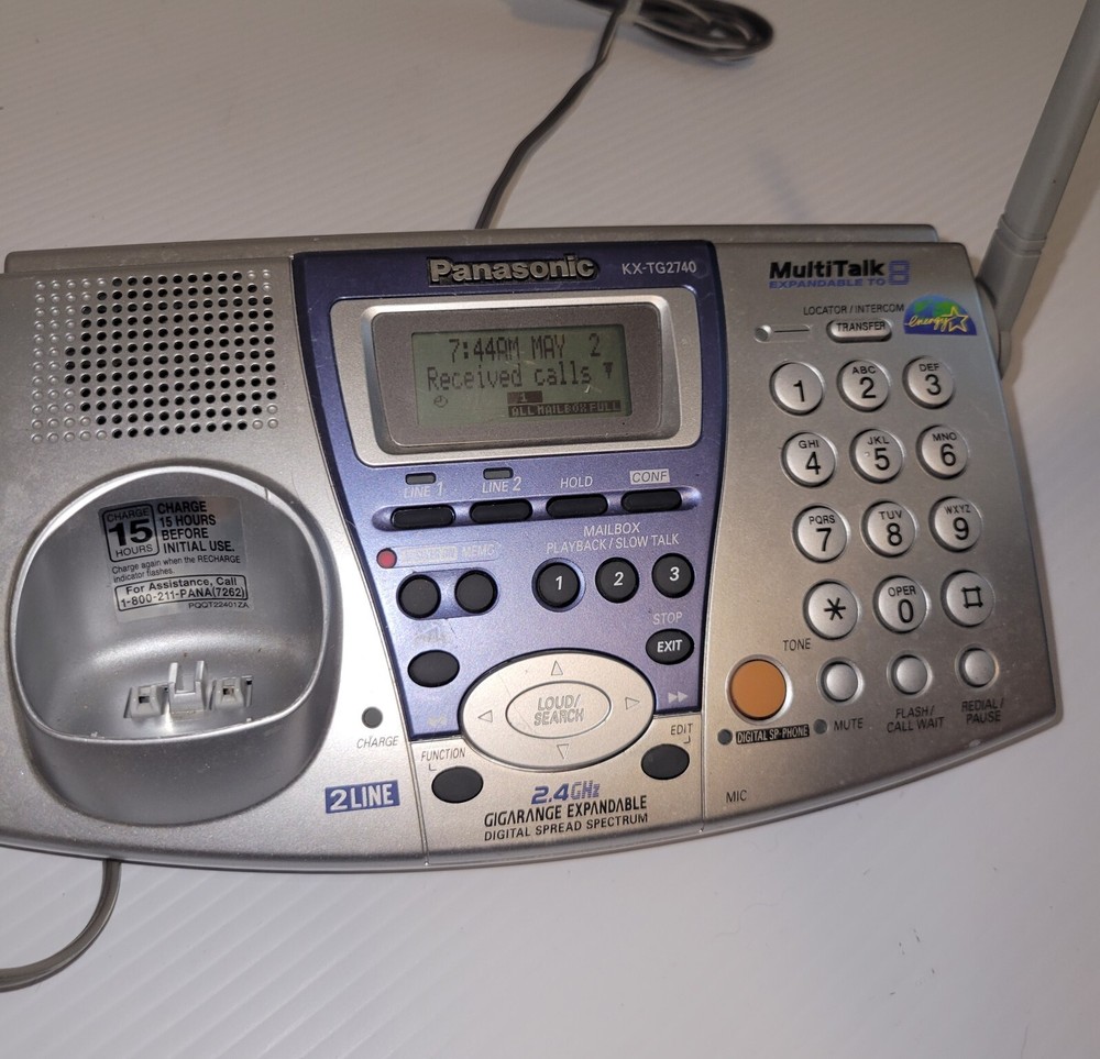 Panasonic KX-TG2740 Cellular Base w/ Power Cords Tested
