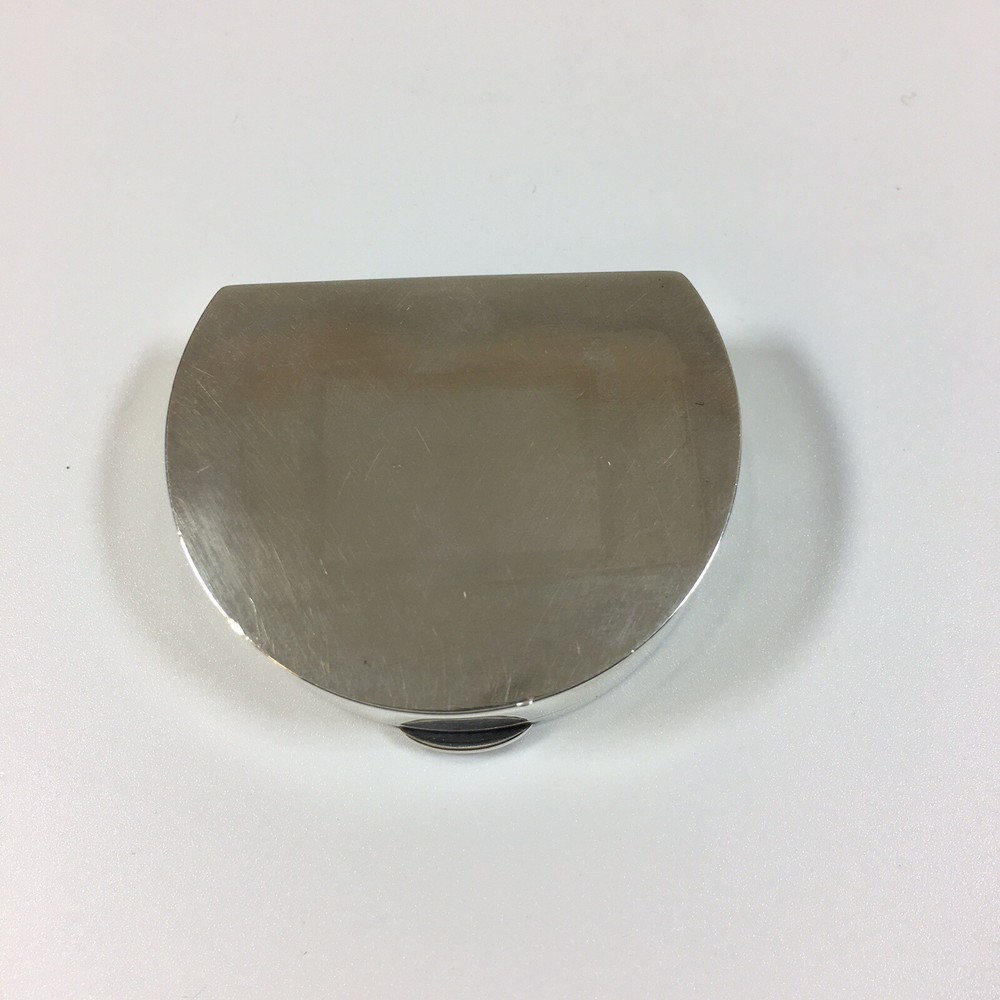 Vintage 1979 A Chick & Sons Solid Sterling Silver D Shaped Pill Trinket Box