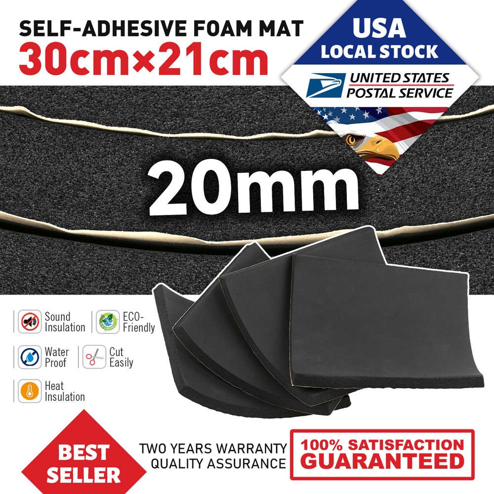 4 Sheets Adhesive Neoprene Rubber Sheet Sponge Foam Pad for Craft 4/5"