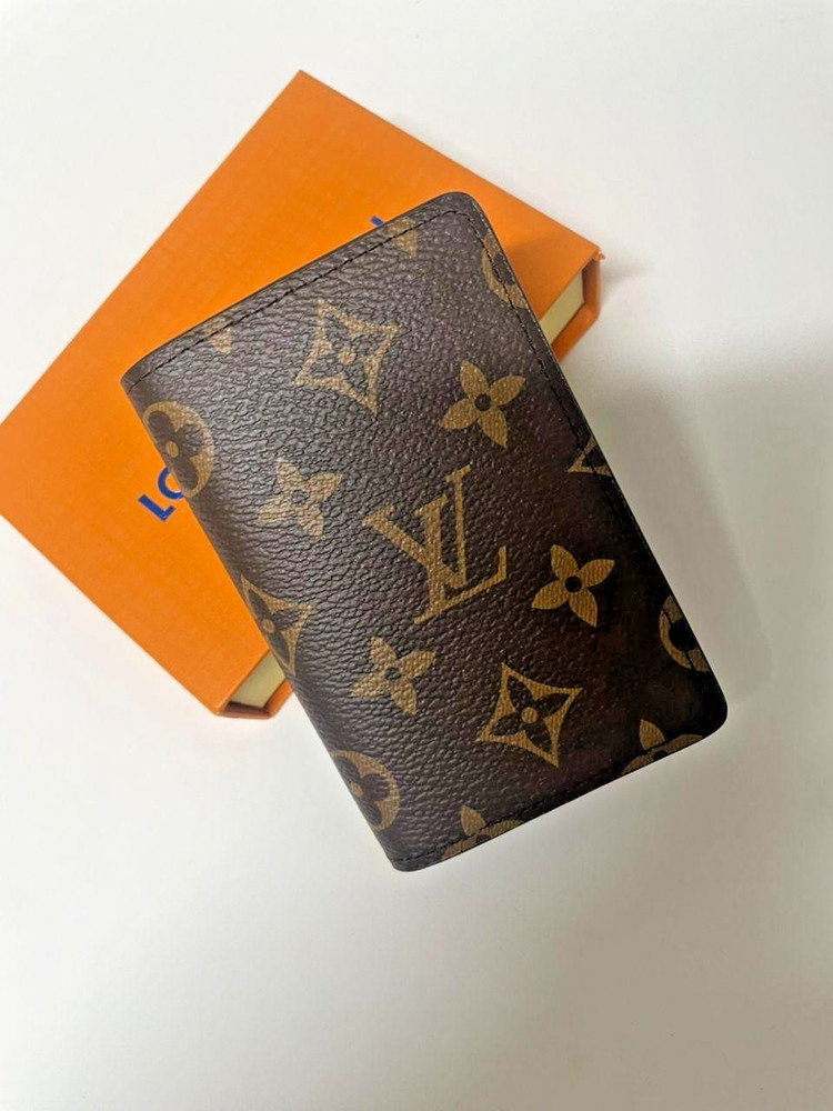 LV Louis Vuitton Pocket Organizer Monogram Eclipse Brown with box