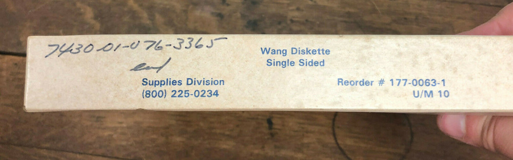 NOS - Wang Single Sided 8" Floppy Diskette