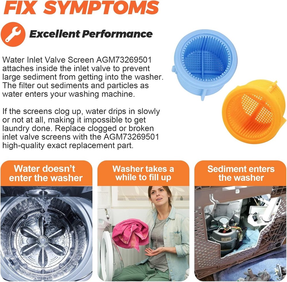 Replacement Washer Water Inlet Valve Filter Screen for Washing Machine