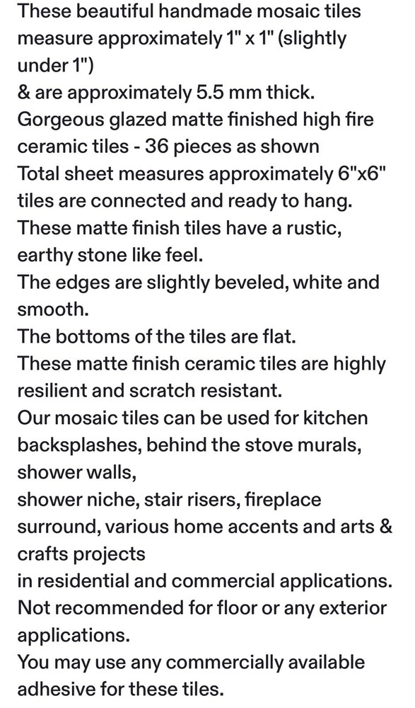 Celestial Ceramic Tiles / Sheet Of 36