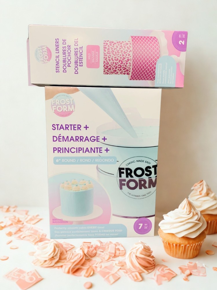 Frost Form Stencil Liners – 4 Patterns (2 Sets) – Cake Decorating Templates