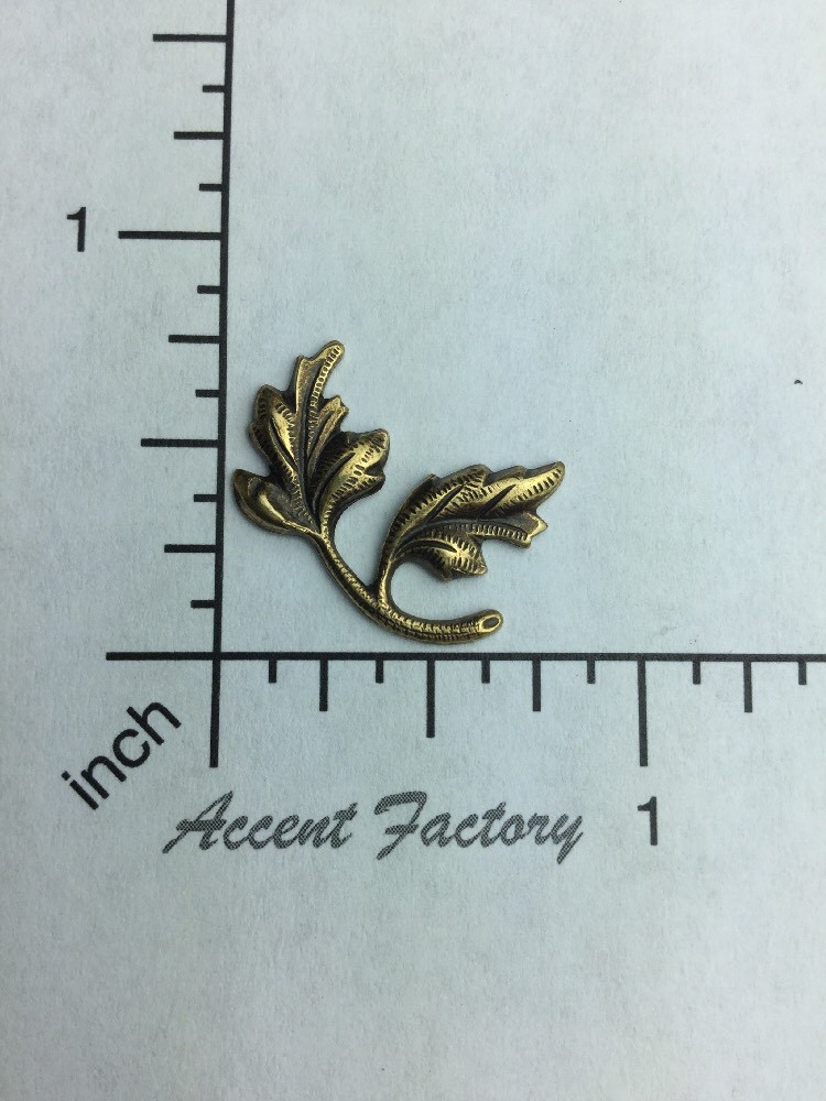 32803 - 3 Pc Brass Oxidized Double Leaf Jewelry Finding