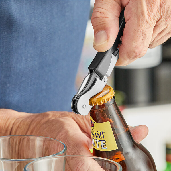 Acopa Waiter's Corkscrew with Black Metal Handle