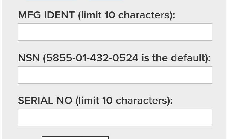 AN/PVS 14 and 15 Custom UID Tags