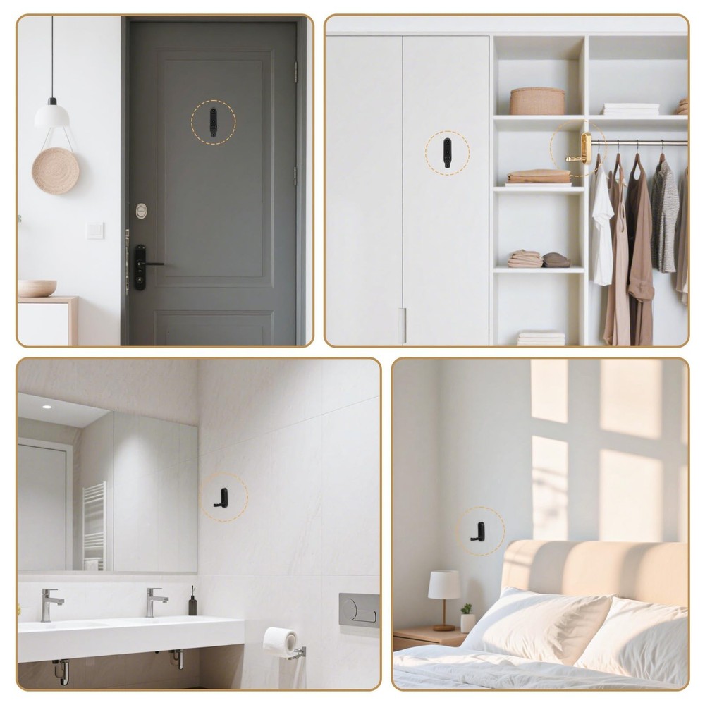 4PCS Invisible Folding Wall Hooks, Coat Rack Wall Mount, Foldable Clothes Hoo...