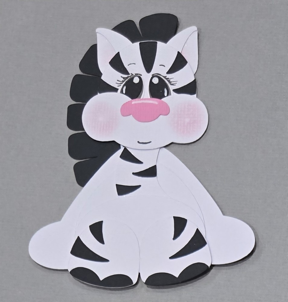 Baby Zebra. Scrapbook, Card making Paper Piecing