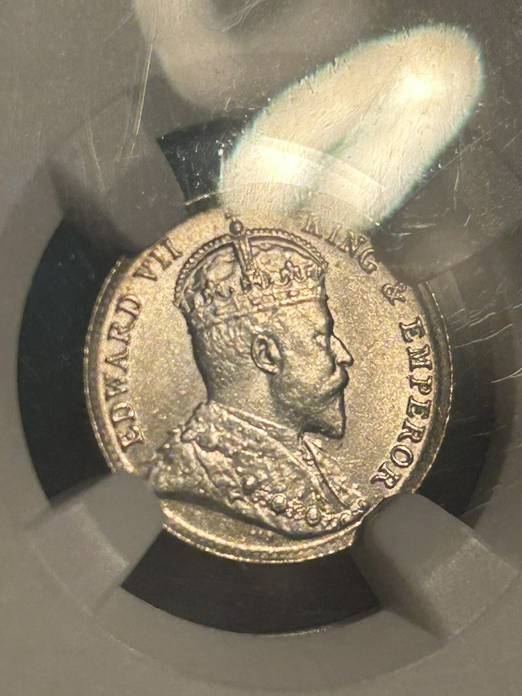 Ceylon 10 Cents 1908 MS66 Top Pop