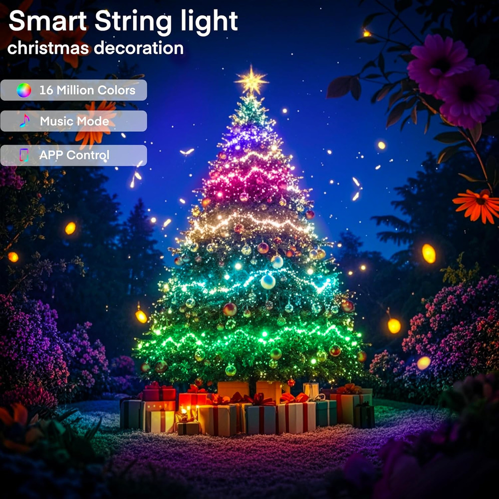 Smart 100LEDs Fairy RGB String Light USB 10M/33FT Waterproof String Light String