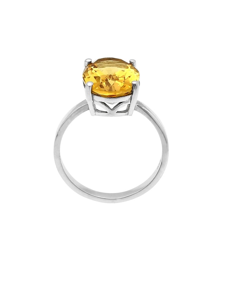 Citrine Solid 925 Sterling Silver Ring 7