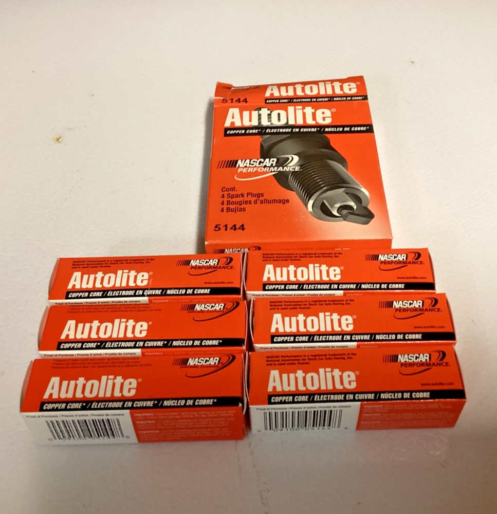 New 5144 Autolite Ignition Spark Plug 6pc Set - Copper Core