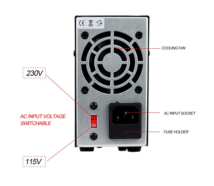 Adjustable 0~60V 5A Bench DC Power Supply Lab Variable Regulated Power Switching