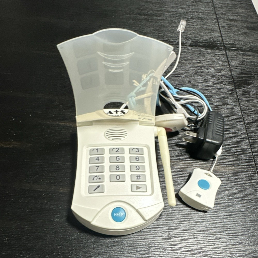 ATS Non-Monitored Wireless Alert System White Panic Button Pendant Power Adapter