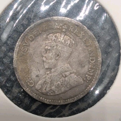 1913 Canada Silver 5 Cents Silver Coin