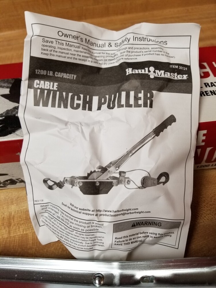 Haul Master 1200 Lb. Cable Winch Puller 30131
