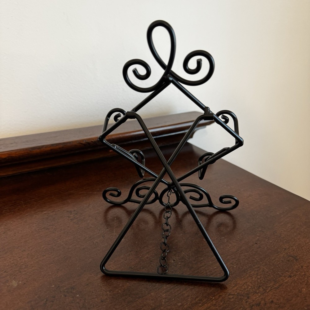 Easel For Small Frame Or Decorative Tile Art - Black Metal 8”