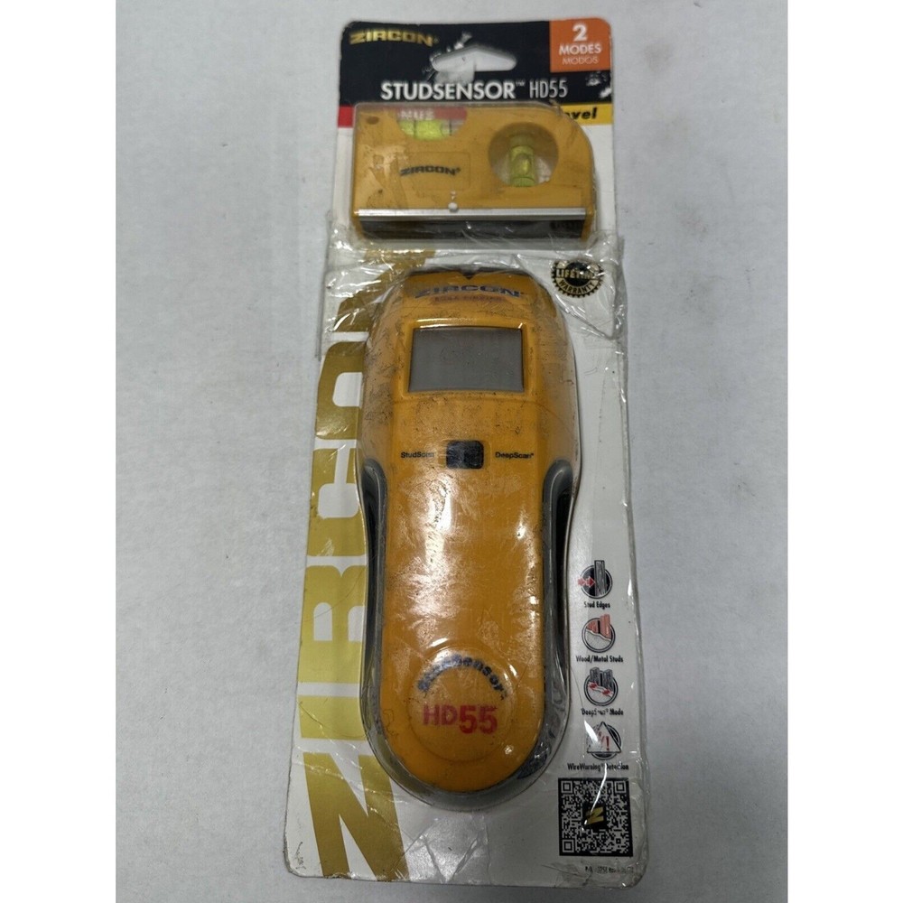 Zircon Studsensor HD55 Electronic Stud Finder w/ DeepScan Mode with Level