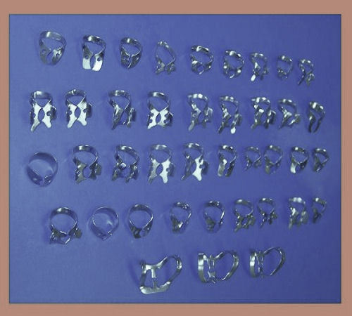 39 ENDODONTIC RUBBER DAM CLAMPS 40 DIFFERENT SIZES INSTRUMENTS