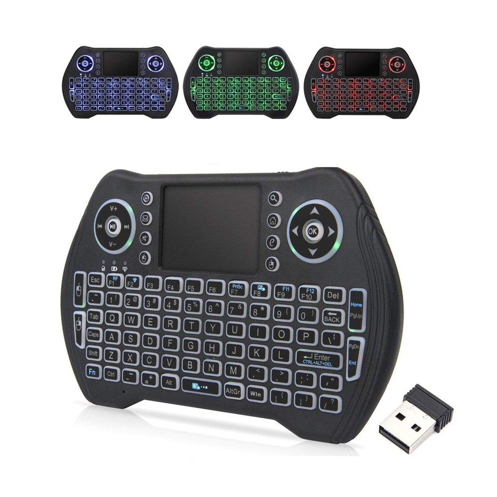 Backlit Mini Wireless Keyboard with Touchpad Mouse Combo Remote Control with ...