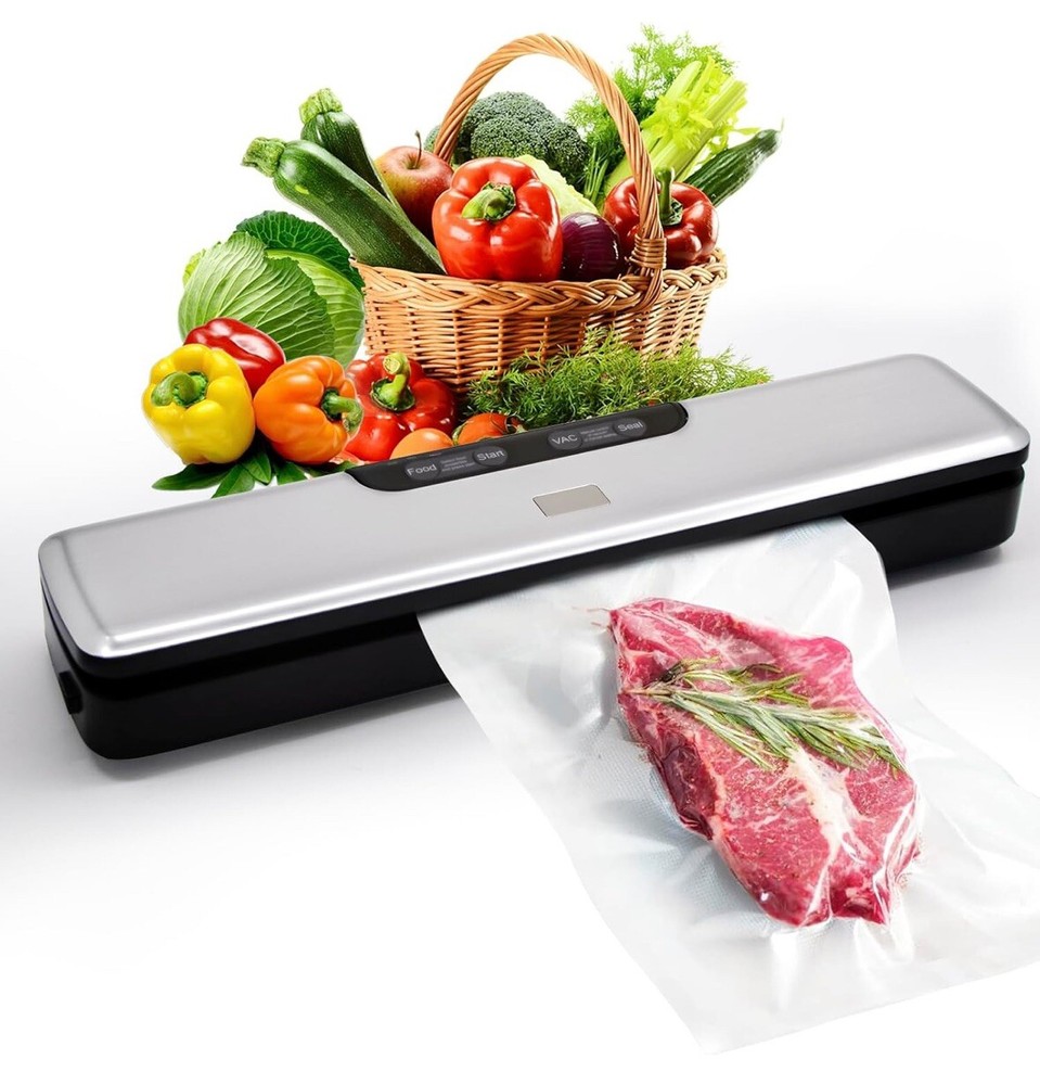 Flyfox Vacuum Sealer Machine - Strong, Multi-functional, and Black&Silvery