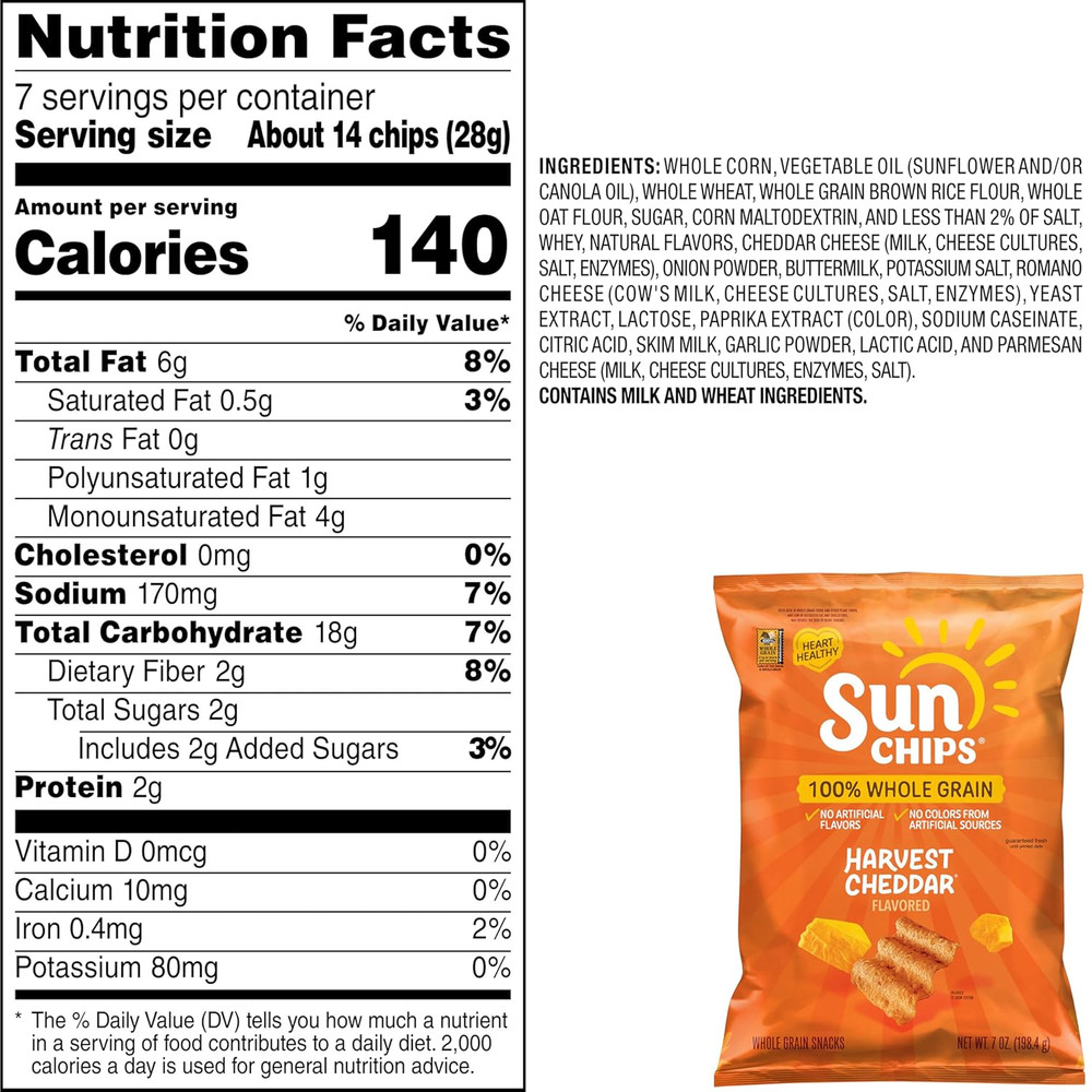 Multigrain Snacks Harvest Cheddar, 7 Oz