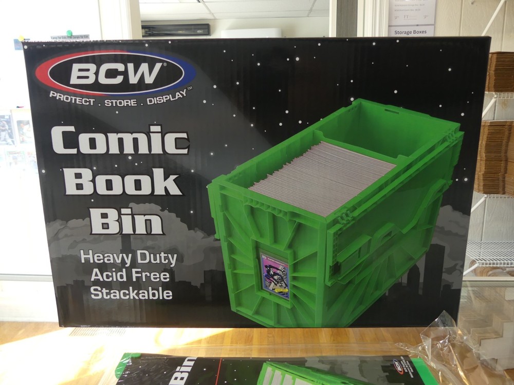 BCW Green Short Comic Book Bin & Extra Partitions Bundle - 4 Partitions Total