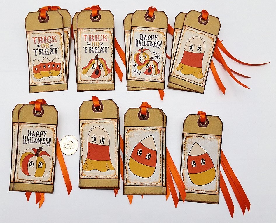 16-Halloween-Fall-Primitive-Ephemera-Junk Journal-Gift-Hang-Tags