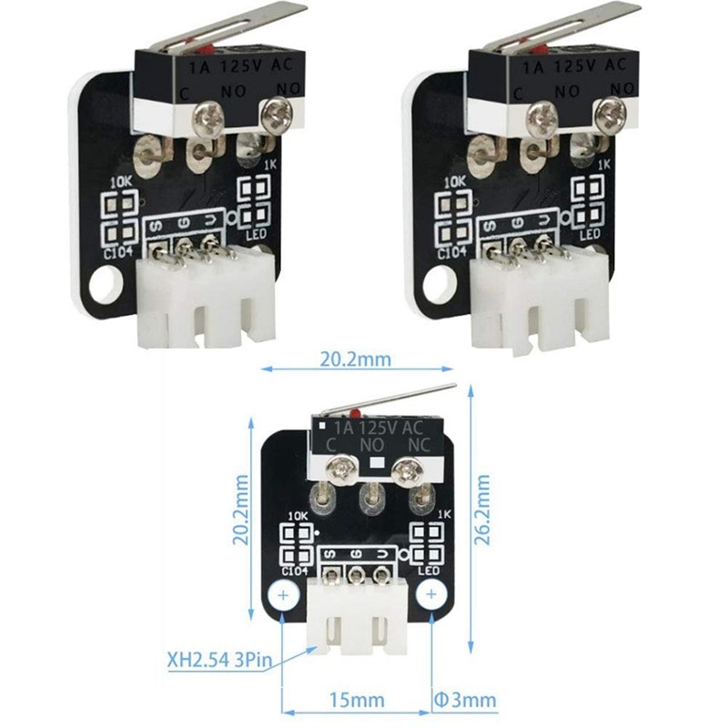 5pcs 3pin for end stop limit limit switch with cables, 3D printer limit 9704