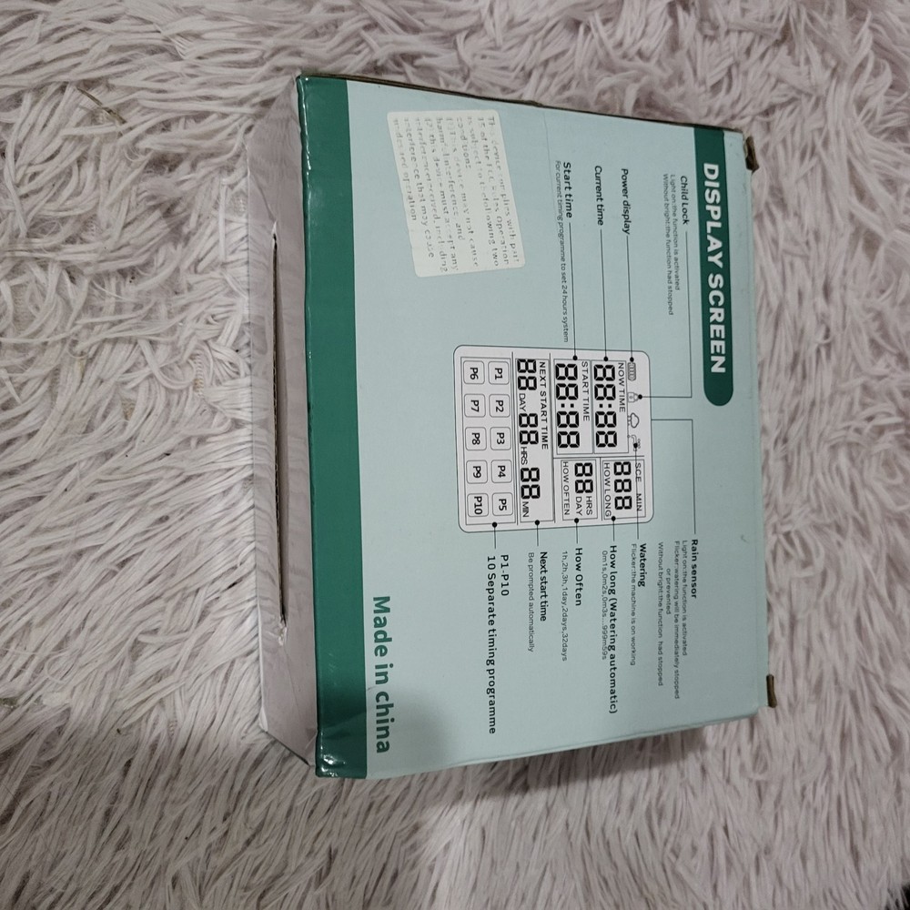 Dar Darouxiao Water Timer Model WT05 IP54 10 Group Program Rain Sensor Black