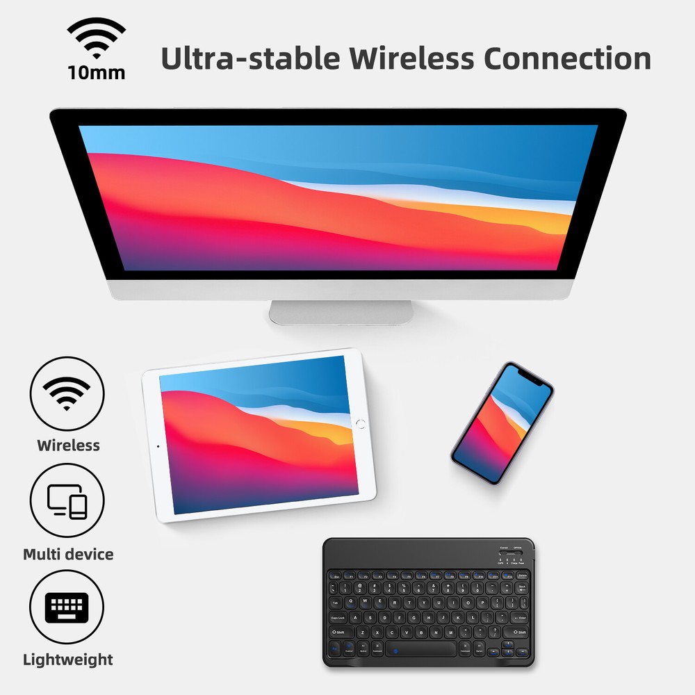 Wireless Bluetooth Keyboard For Windows Android iOS PC Phone Tablet Universal US