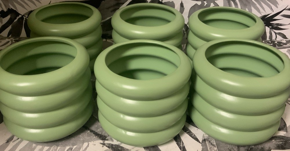 ➿ ROOM ESSENTIALS ceramic Planter, Green, 4.5”👉6pk👈 🆕
