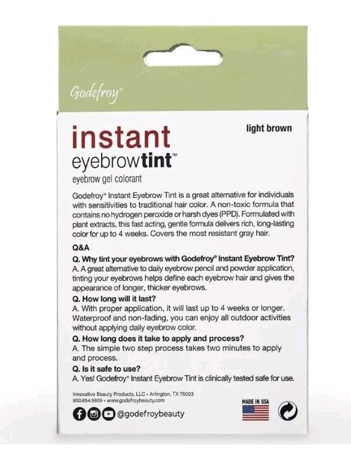 Godefroy Instant Eyebrow Tint 3 Applications Per Package Light Brown