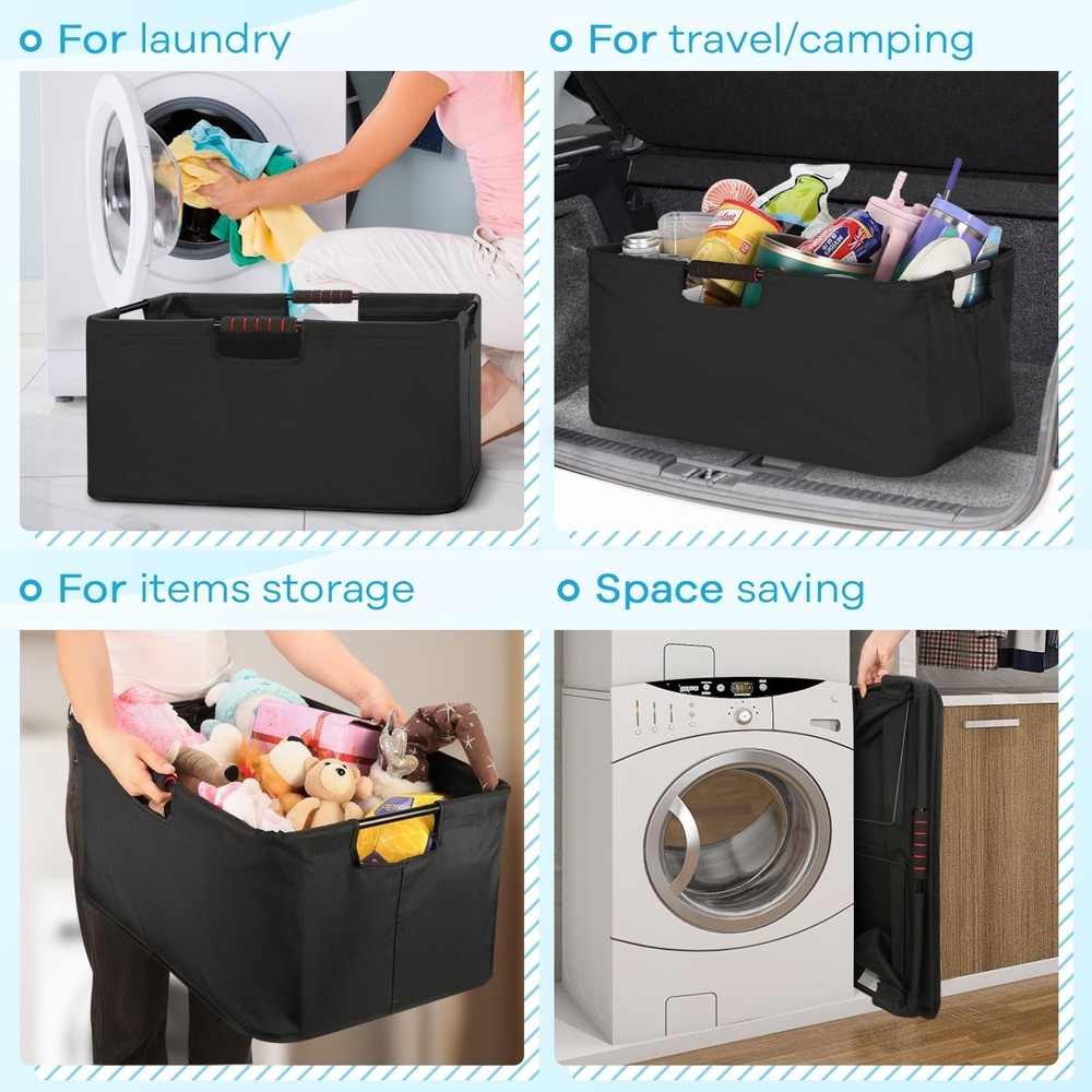 Large Laundry Basket with handle 2 Pack, Laundry Room Organization, 64L Frees...
