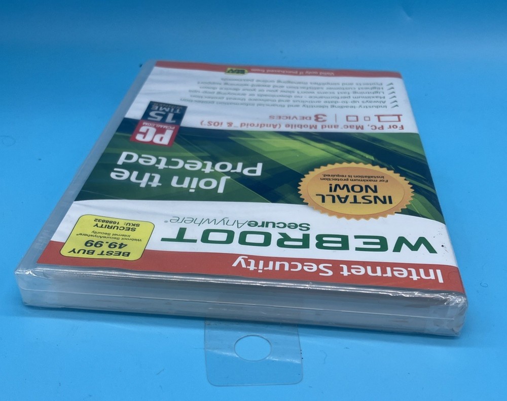 Webroot Secure Anywhere Internet Security 3 Devices for PC/MAC/Mobile NEW SEALED
