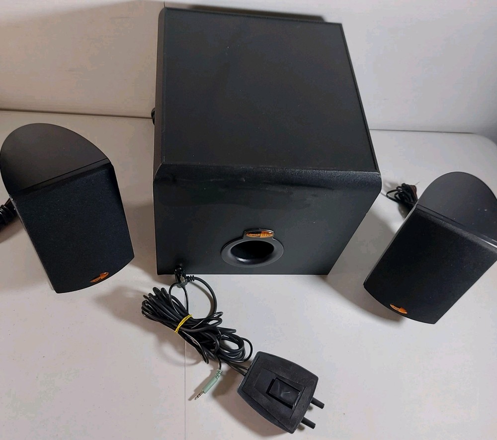 Klipsch ProMedia 2.1 Computer Speaker System UNTESTED FOR PARTS READ