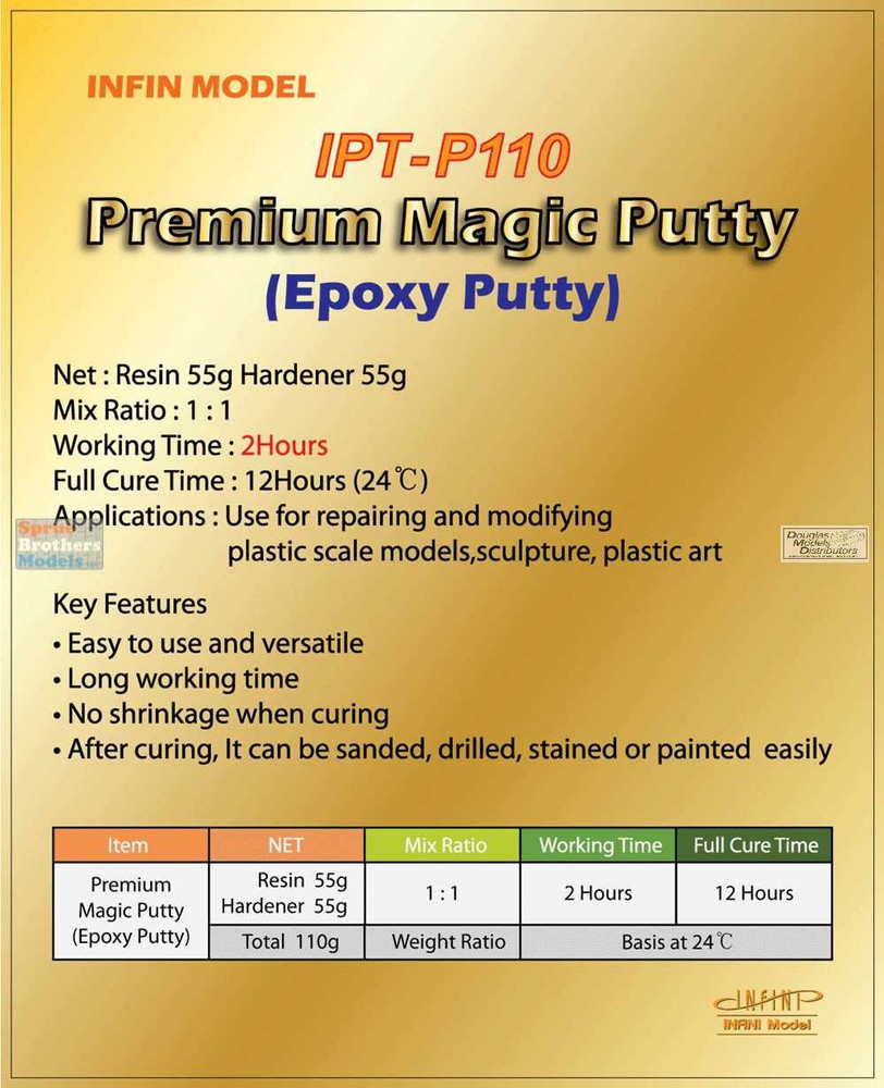 INFIPTP110 Infini Model Premium Magic Putty (Epoxy Putty) 110g