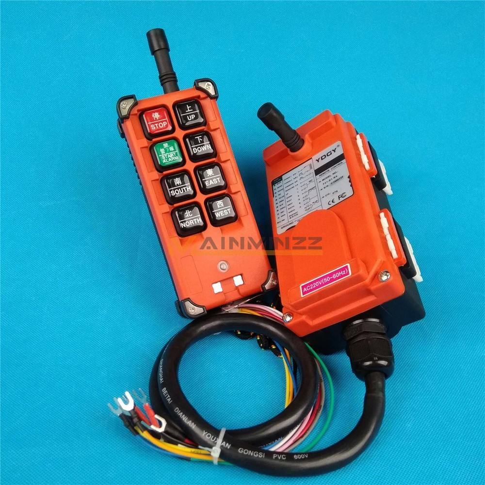 F21E1B 220V Hoist Crane 9 commands Wireless Remote Control Transmitter+Receiver