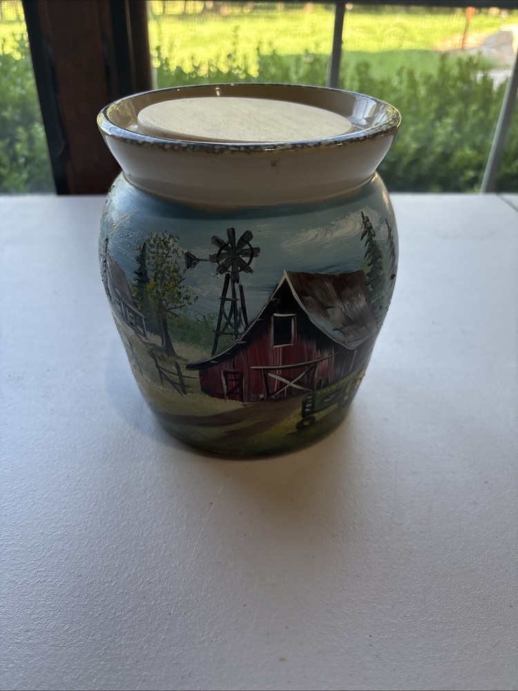 Hand Painted John Deere Canister Ceramic